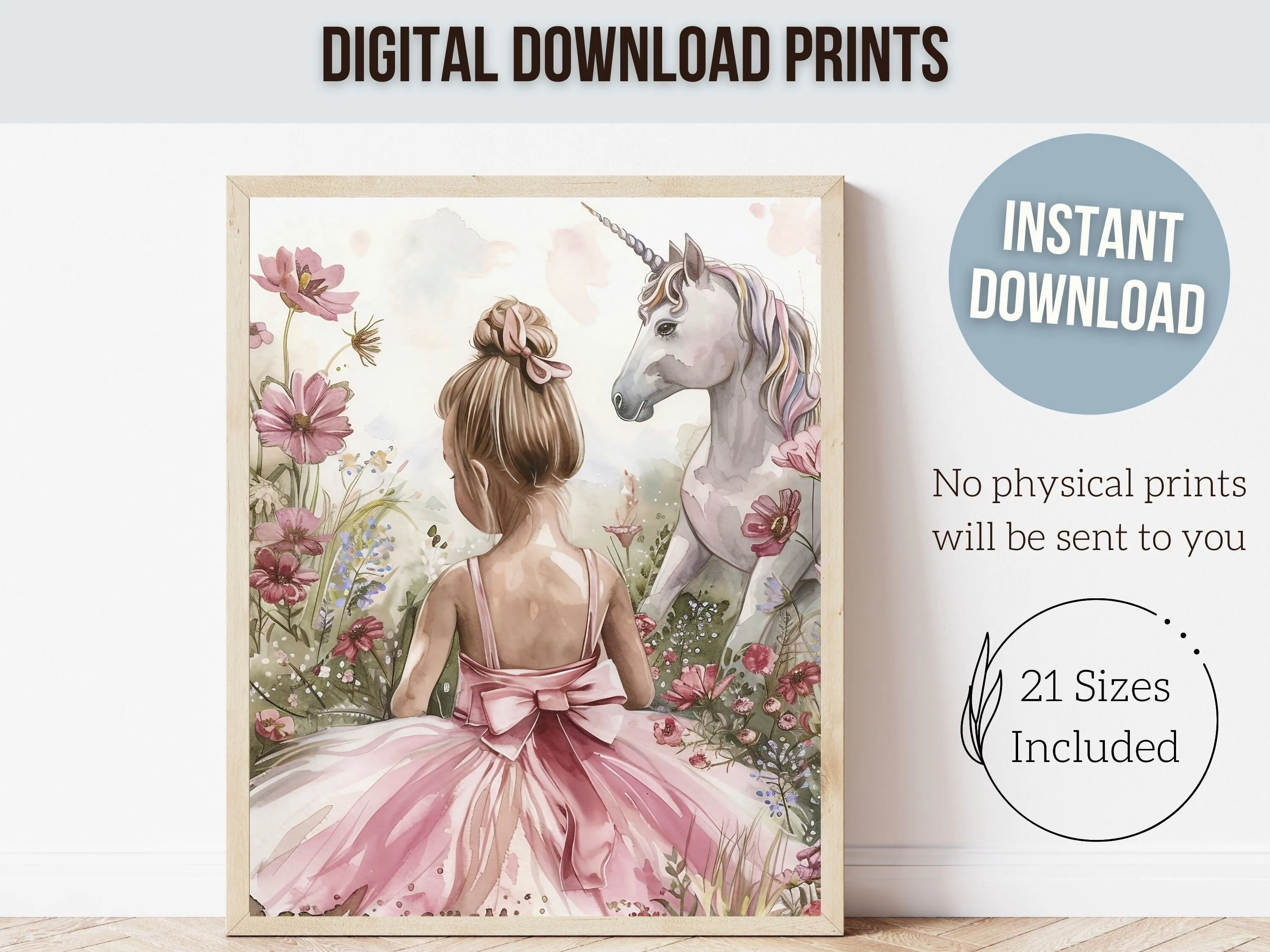 Ballerina Unicorn Nursery Print