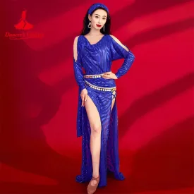 Belly Dance Costume Robe for Women Long Sleeves Shaabi Folk Dance Costume Baladi Training Clothes Girl's Bellydance Dresses